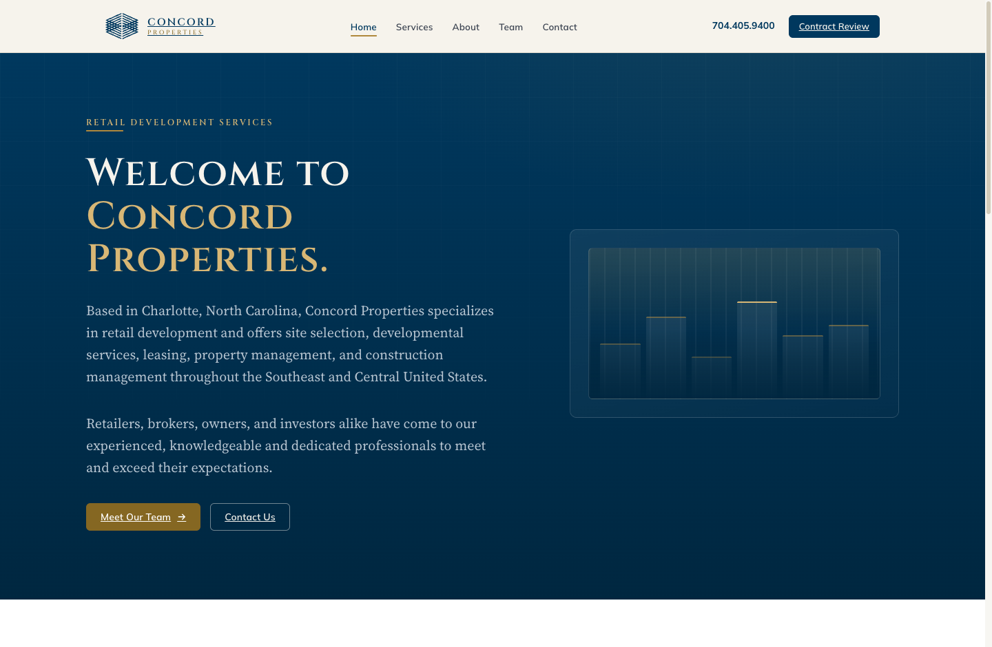 Concord Properties new website — home page